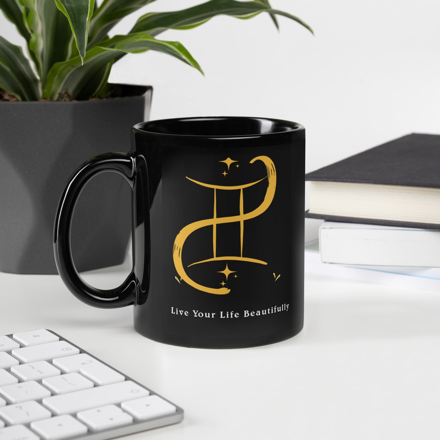 Gemini Dare 2 Dream Inspirational Black Glossy Mug